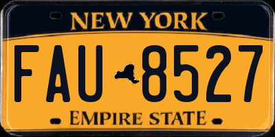 NY license plate FAU8527