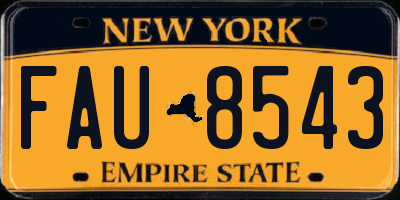 NY license plate FAU8543