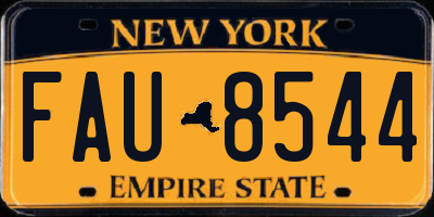 NY license plate FAU8544