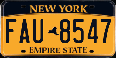 NY license plate FAU8547