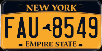 NY license plate FAU8549