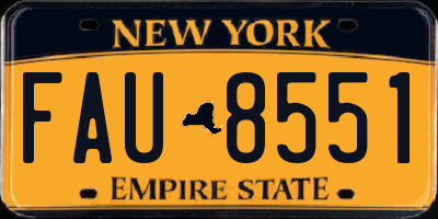 NY license plate FAU8551