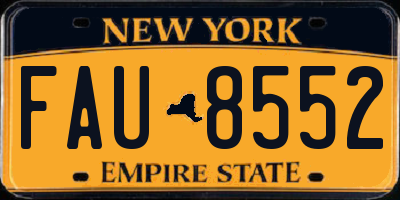 NY license plate FAU8552