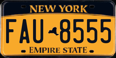 NY license plate FAU8555