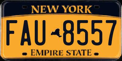 NY license plate FAU8557