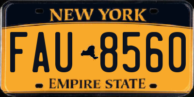 NY license plate FAU8560