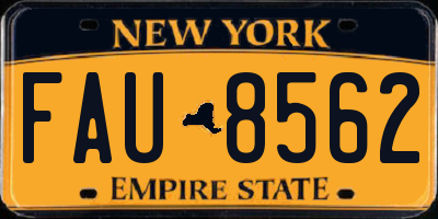 NY license plate FAU8562