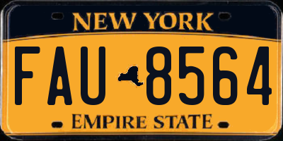 NY license plate FAU8564