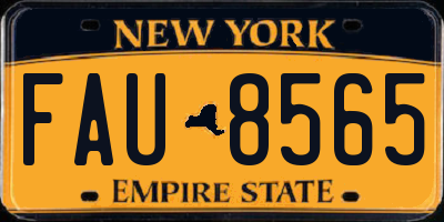 NY license plate FAU8565