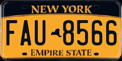 NY license plate FAU8566