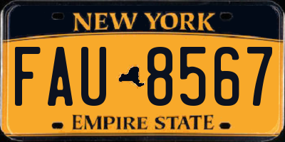 NY license plate FAU8567