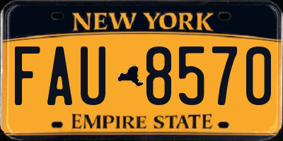 NY license plate FAU8570