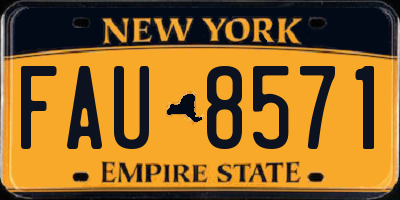 NY license plate FAU8571