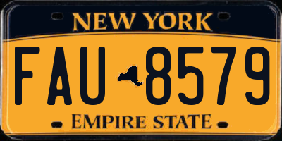 NY license plate FAU8579