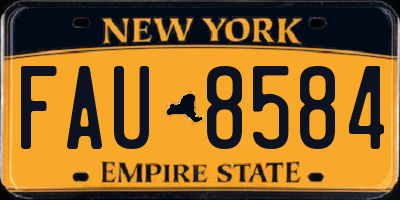 NY license plate FAU8584