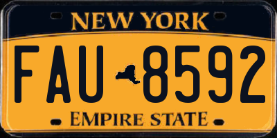 NY license plate FAU8592