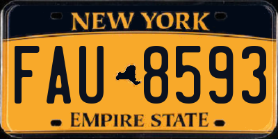 NY license plate FAU8593
