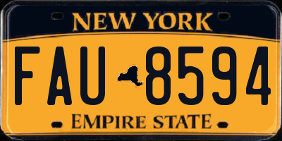 NY license plate FAU8594
