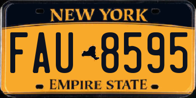 NY license plate FAU8595