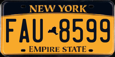 NY license plate FAU8599