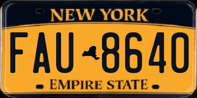 NY license plate FAU8640