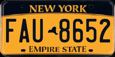 NY license plate FAU8652