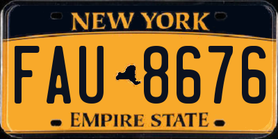 NY license plate FAU8676