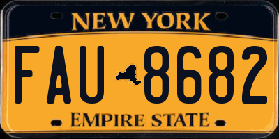 NY license plate FAU8682