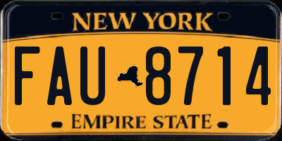 NY license plate FAU8714