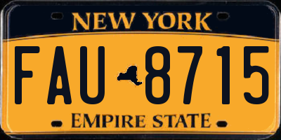 NY license plate FAU8715