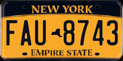 NY license plate FAU8743
