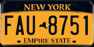 NY license plate FAU8751