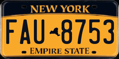 NY license plate FAU8753
