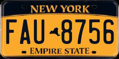 NY license plate FAU8756
