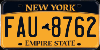 NY license plate FAU8762