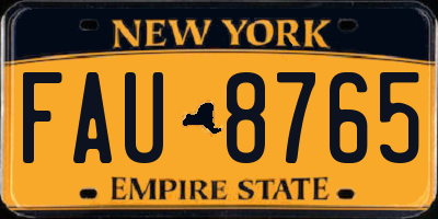 NY license plate FAU8765