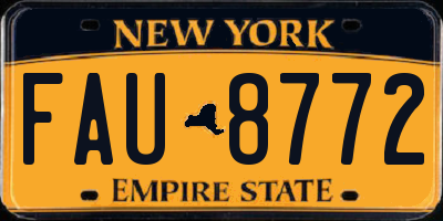 NY license plate FAU8772