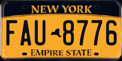NY license plate FAU8776