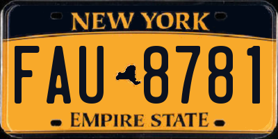 NY license plate FAU8781