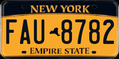 NY license plate FAU8782