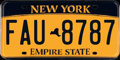 NY license plate FAU8787