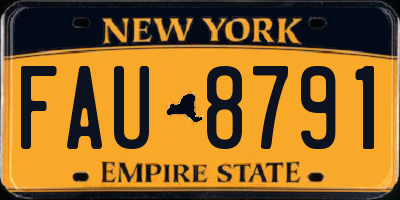 NY license plate FAU8791