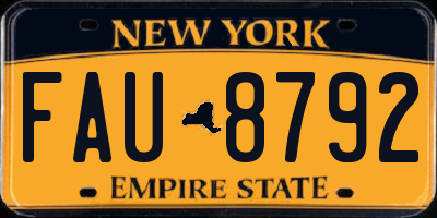 NY license plate FAU8792