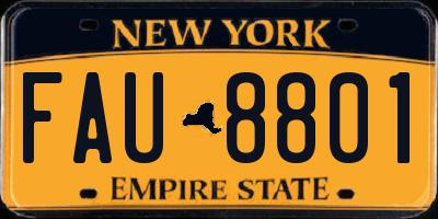 NY license plate FAU8801