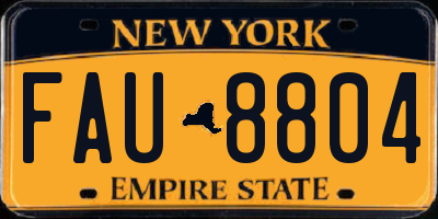 NY license plate FAU8804