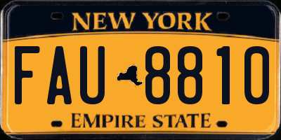 NY license plate FAU8810