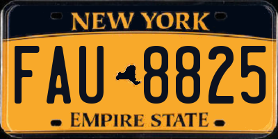 NY license plate FAU8825