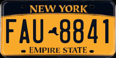 NY license plate FAU8841