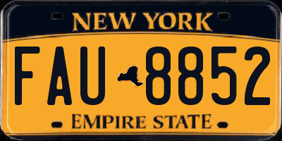 NY license plate FAU8852
