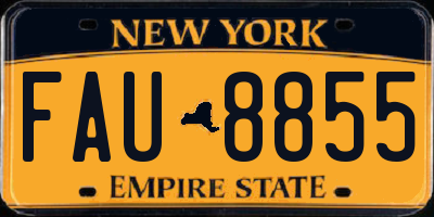 NY license plate FAU8855